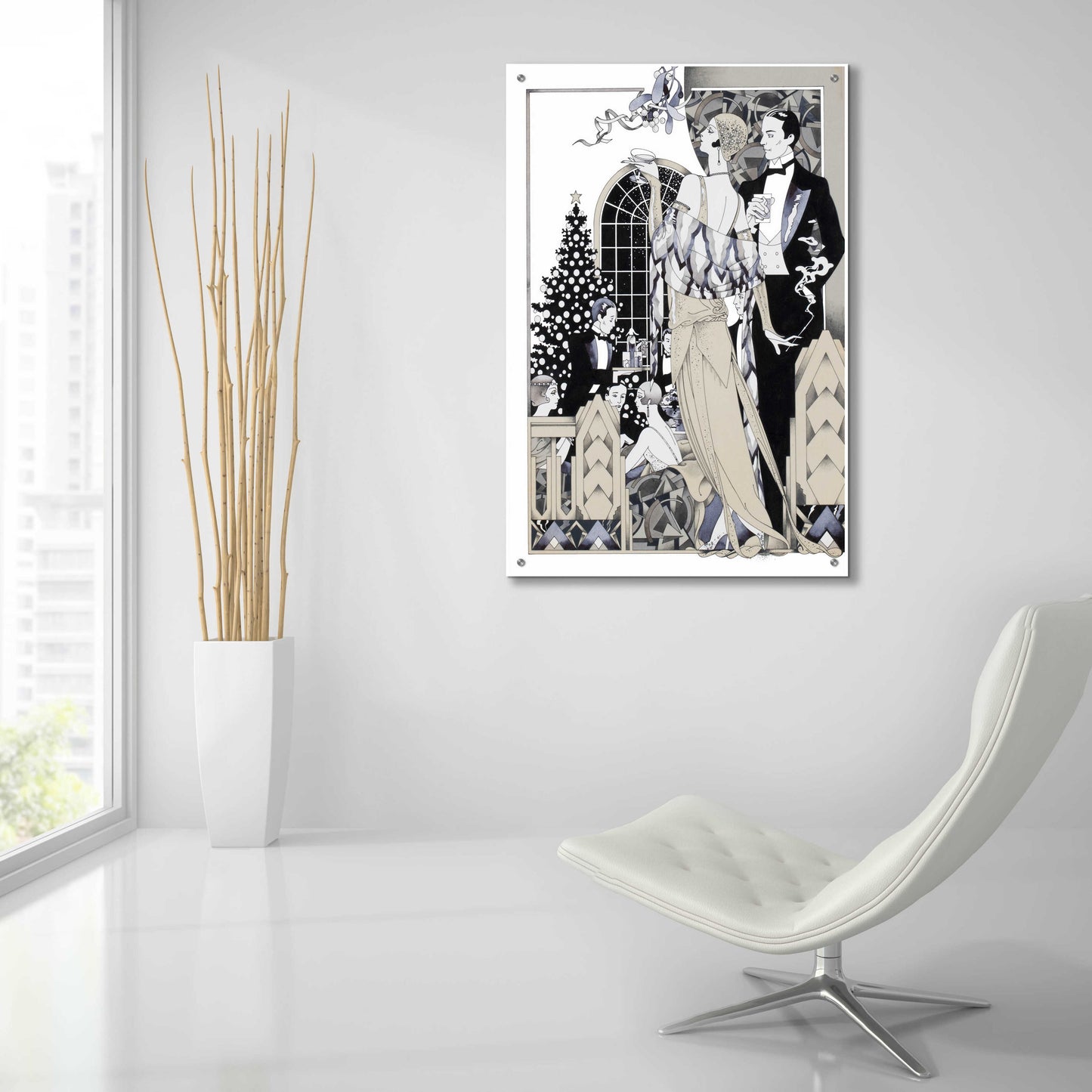 Epic Art 'Deco Christmas' by David Chestnutt, Acrylic Glass Wall Art,24x36