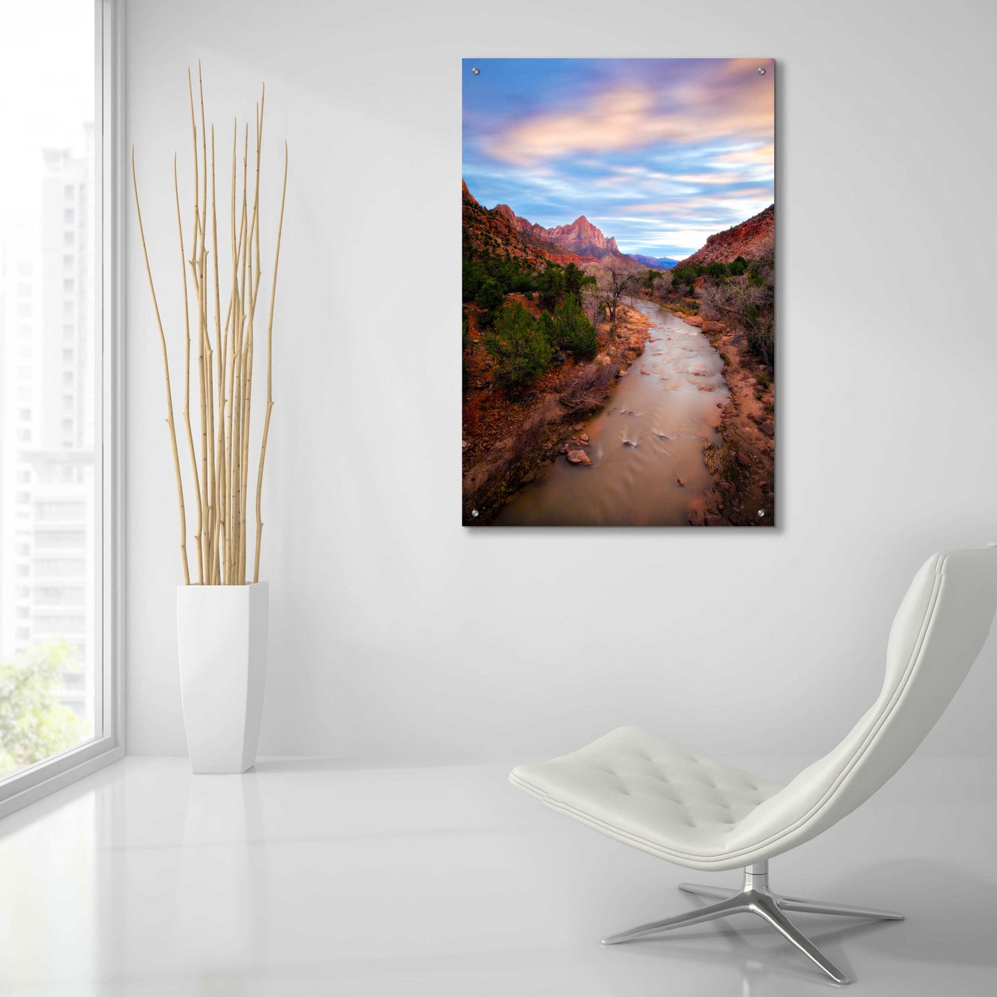 Epic Art 'Zion River Vert' by Thomas Haney, Acrylic Glass Wall Art,24x36