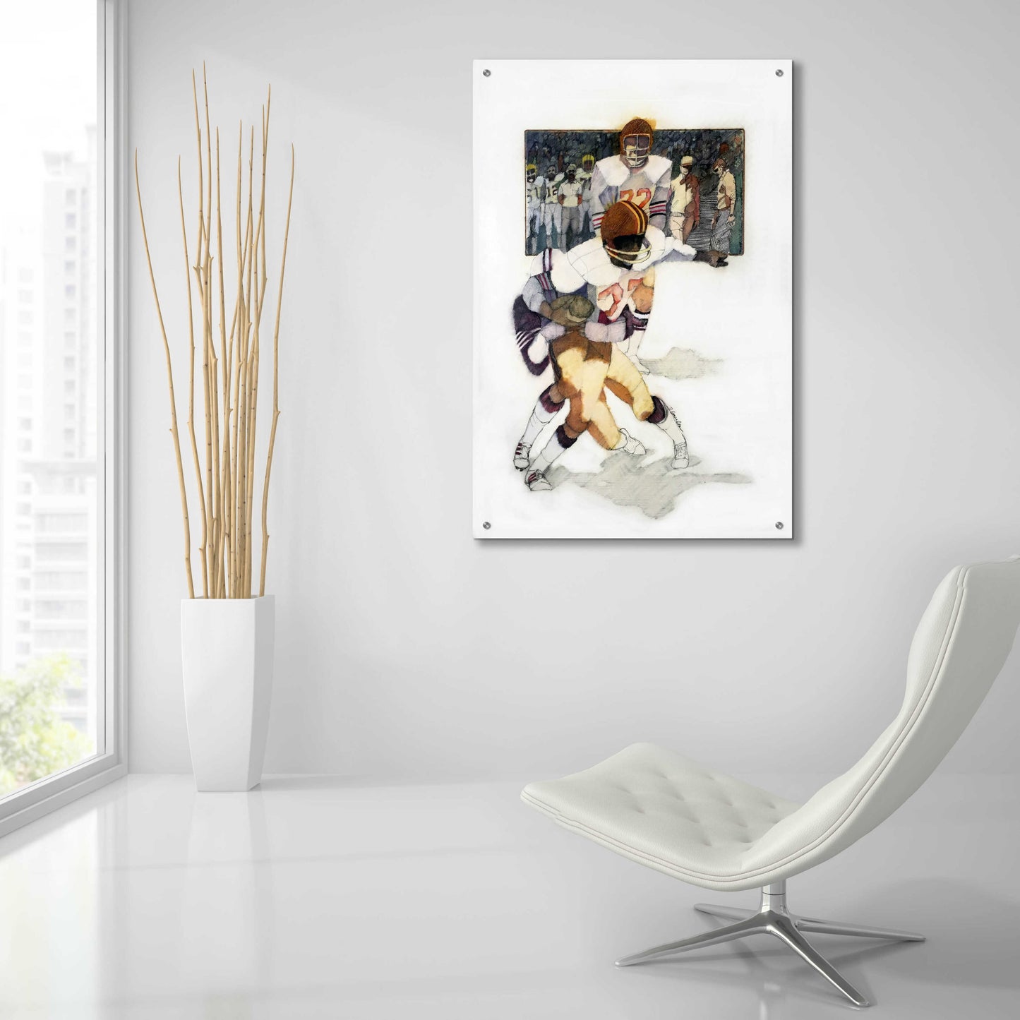 Epic Art 'The Tackle' by Bruce Dean, Acrylic Glass Wall Art,24x36