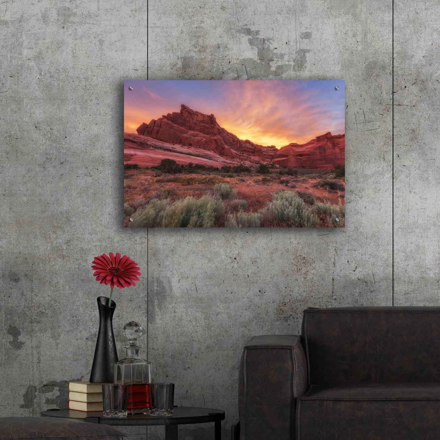 Epic Art 'Arches Sky Fire - Arches National Park' by Darren White, Acrylic Glass Wall Art,36x24