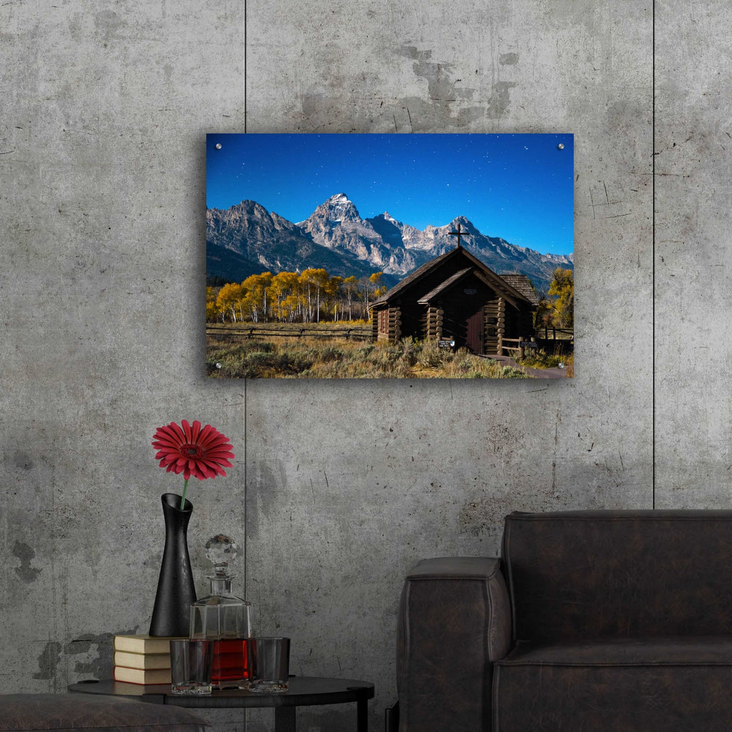 Epic Art 'Chapel of Transfiguration - Grand Teton National Park' by Darren White, Acrylic Glass Wall Art,36x24