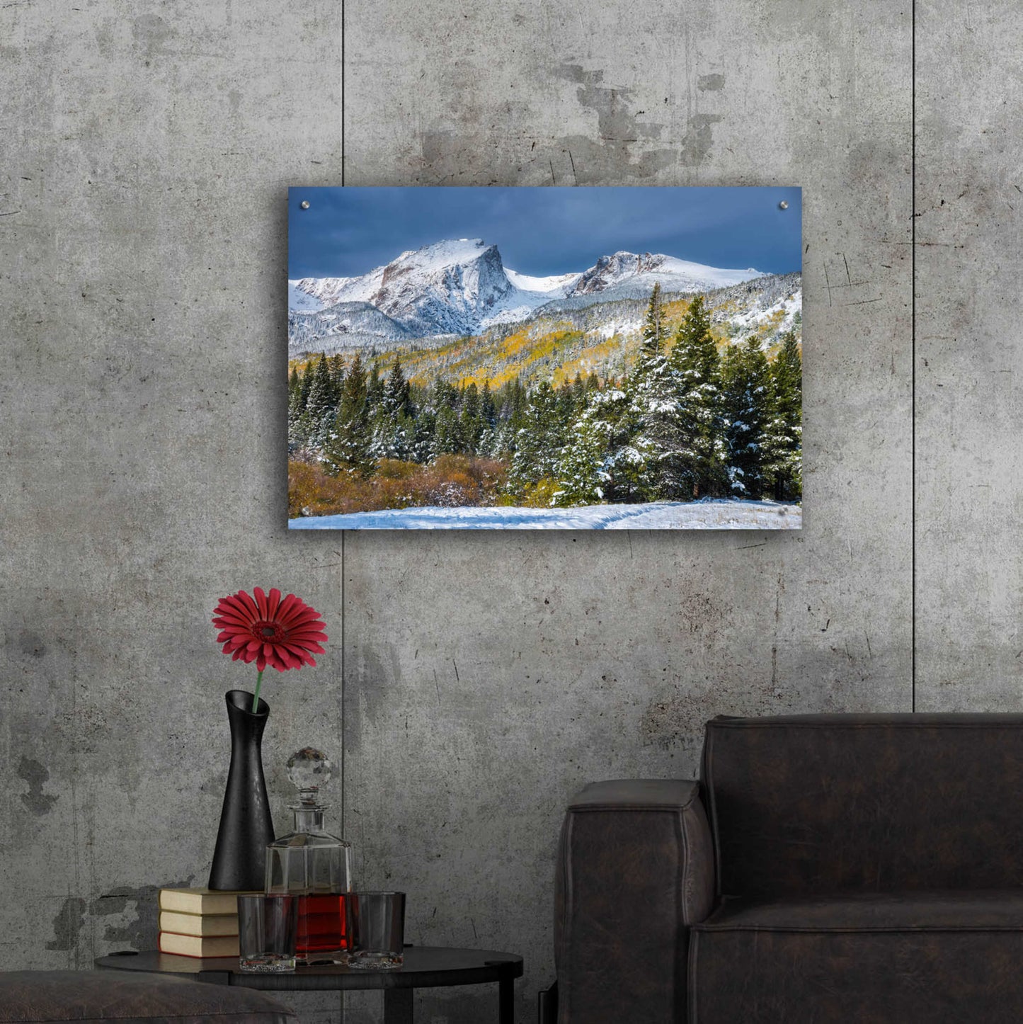 Epic Art 'Christmas In the Rockies - Rocky Mountain National Park' by Darren White, Acrylic Glass Wall Art,36x24