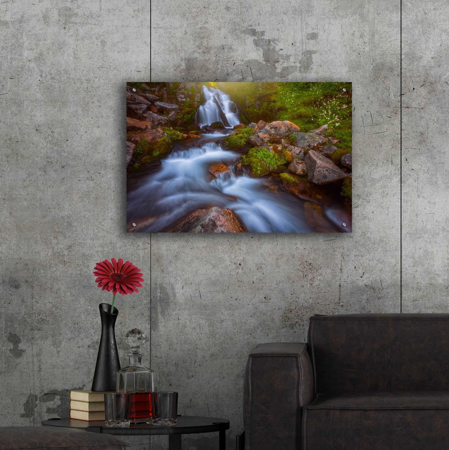 Epic Art 'Sunbeam Falls - Mount Rainier National Park' by Darren White, Acrylic Glass Wall Art,36x24