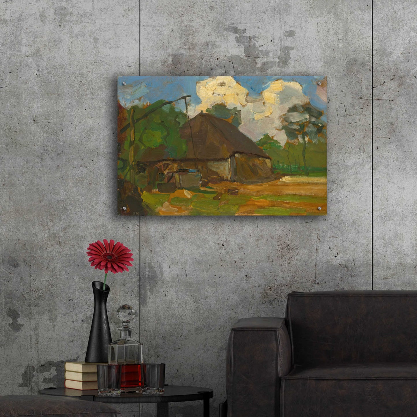 Epic Art 'Farm Building With Well In Daylight, 1907' by Piet Mondrian, Acrylic Glass Wall Art,36x24