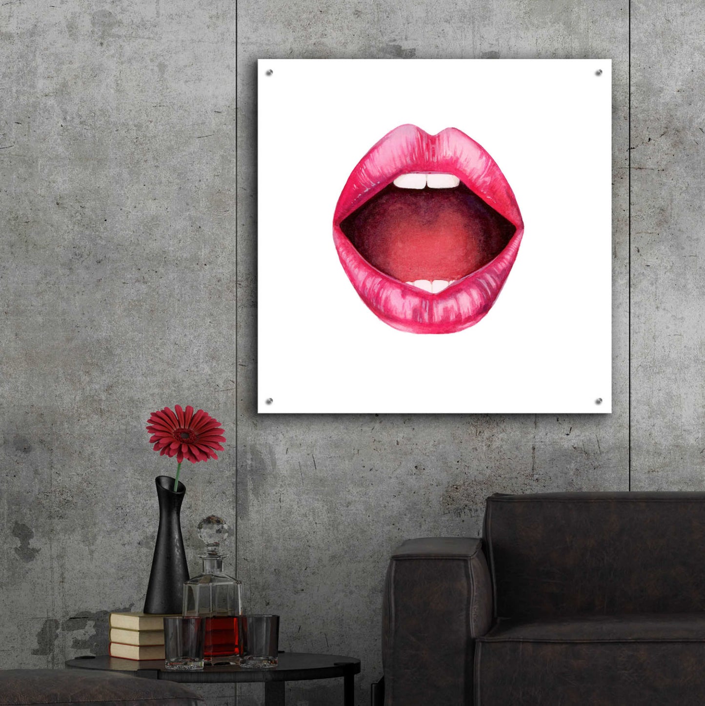 Epic Art 'Emotion Lips II' by Grace Popp, Acrylic Glass Wall Art,36x36