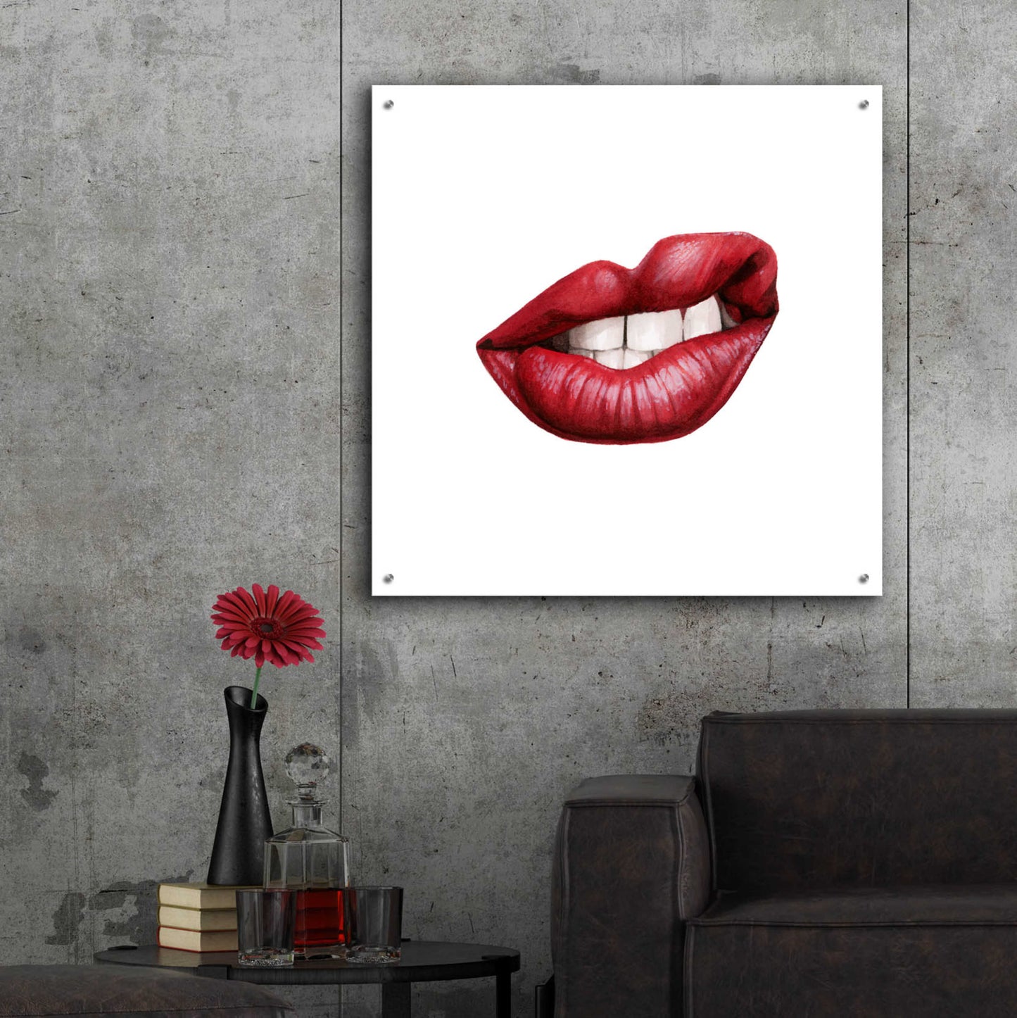 Epic Art 'Emotion Lips III' by Grace Popp, Acrylic Glass Wall Art,36x36
