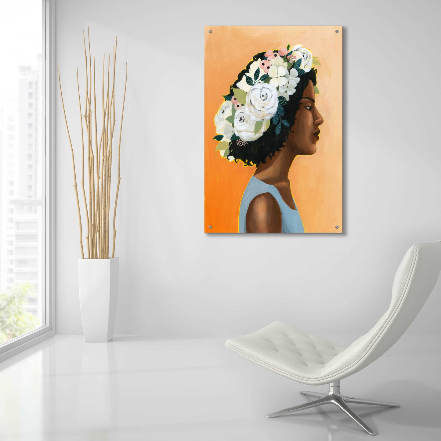 Epic Art 'Modern Laurel I' by Grace Popp, Acrylic Glass Wall Art,24x36