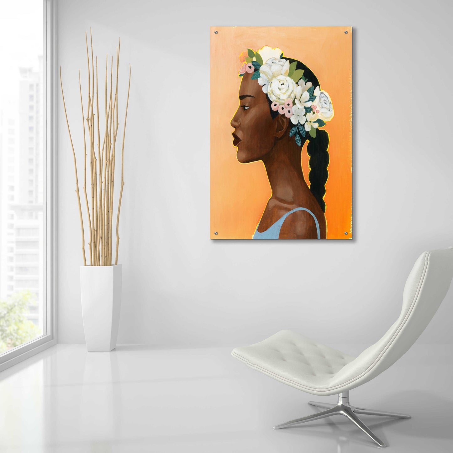 Epic Art 'Modern Laurel II' by Grace Popp, Acrylic Glass Wall Art,24x36