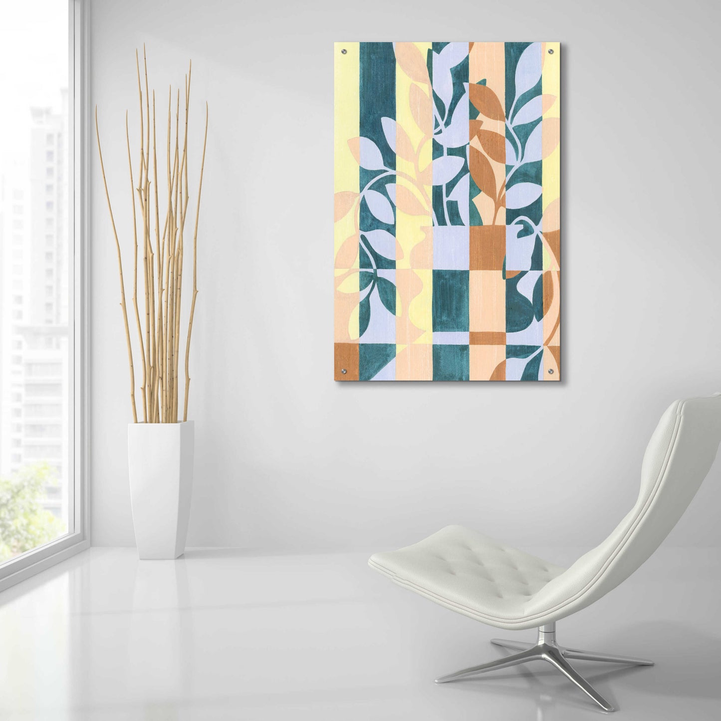 Epic Art 'Checkered Cutting I' by Grace Popp, Acrylic Glass Wall Art,24x36