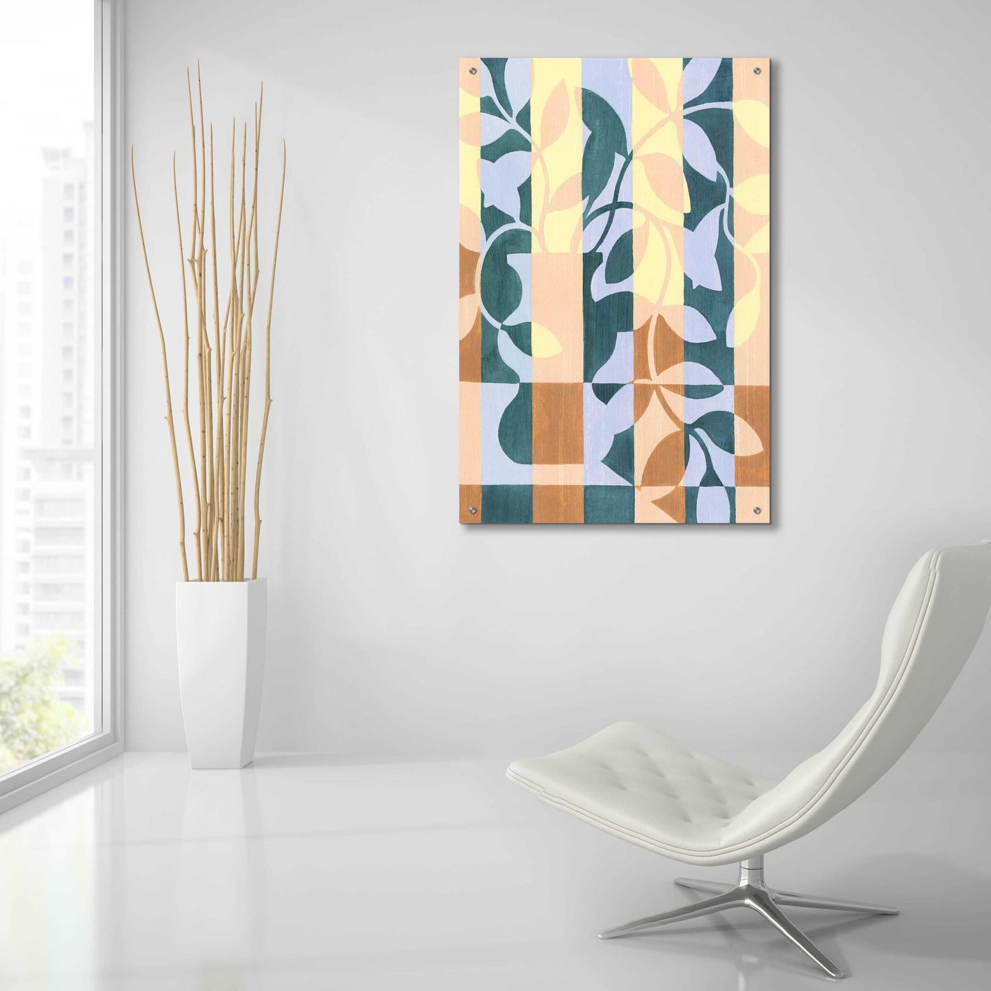 Epic Art 'Checkered Cutting II' by Grace Popp, Acrylic Glass Wall Art,24x36