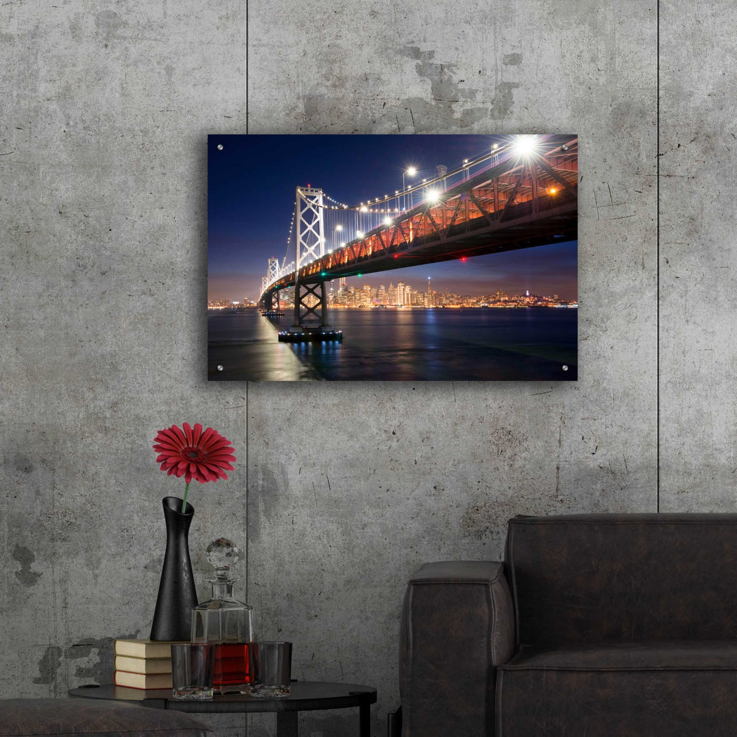 Epic Art 'Under The Bay Bridge' by John Gavrilis, Acrylic Glass Wall Art,36x24