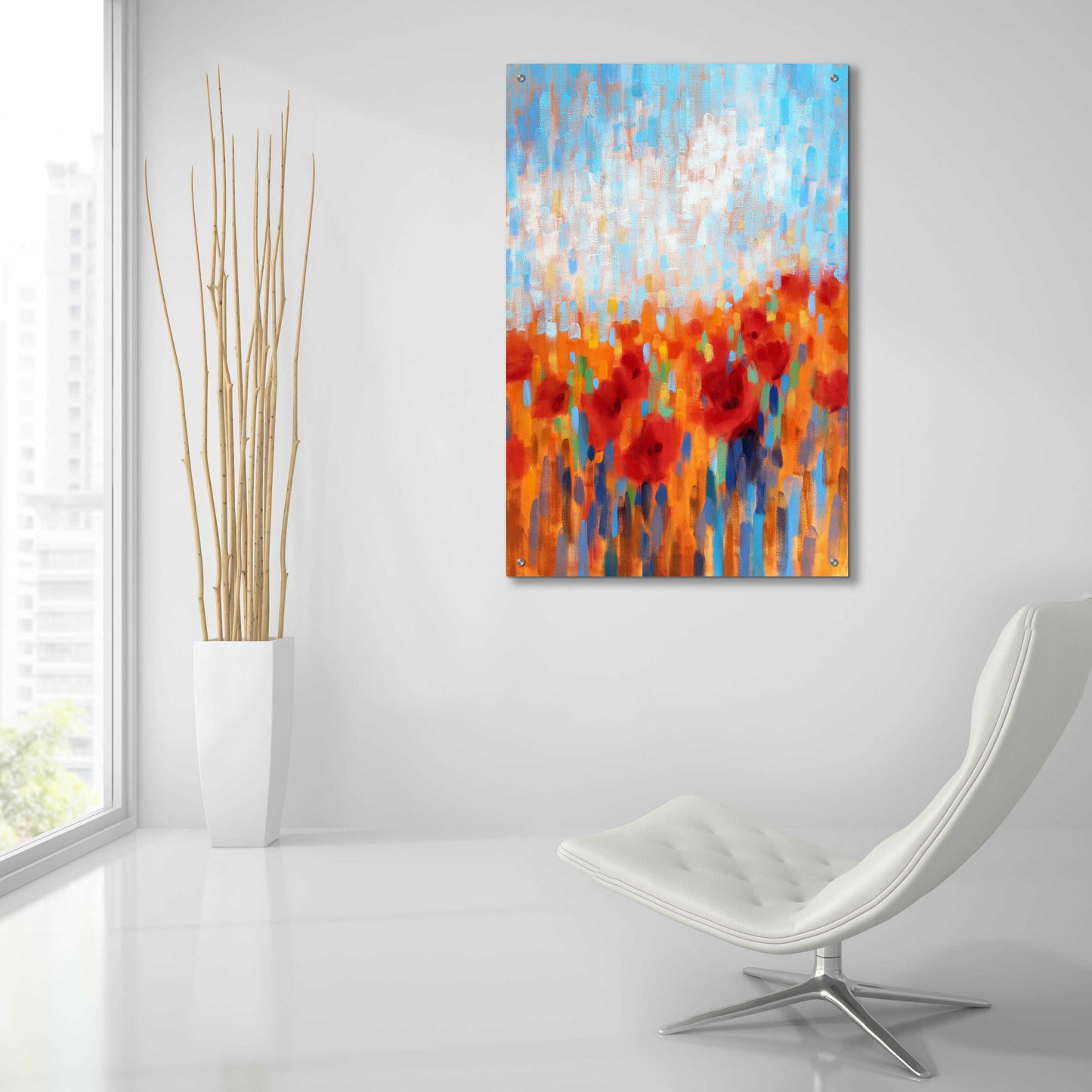 Epic Art 'Poppy Walk' by Claire Hardy, Acrylic Glass Wall Art,24x36