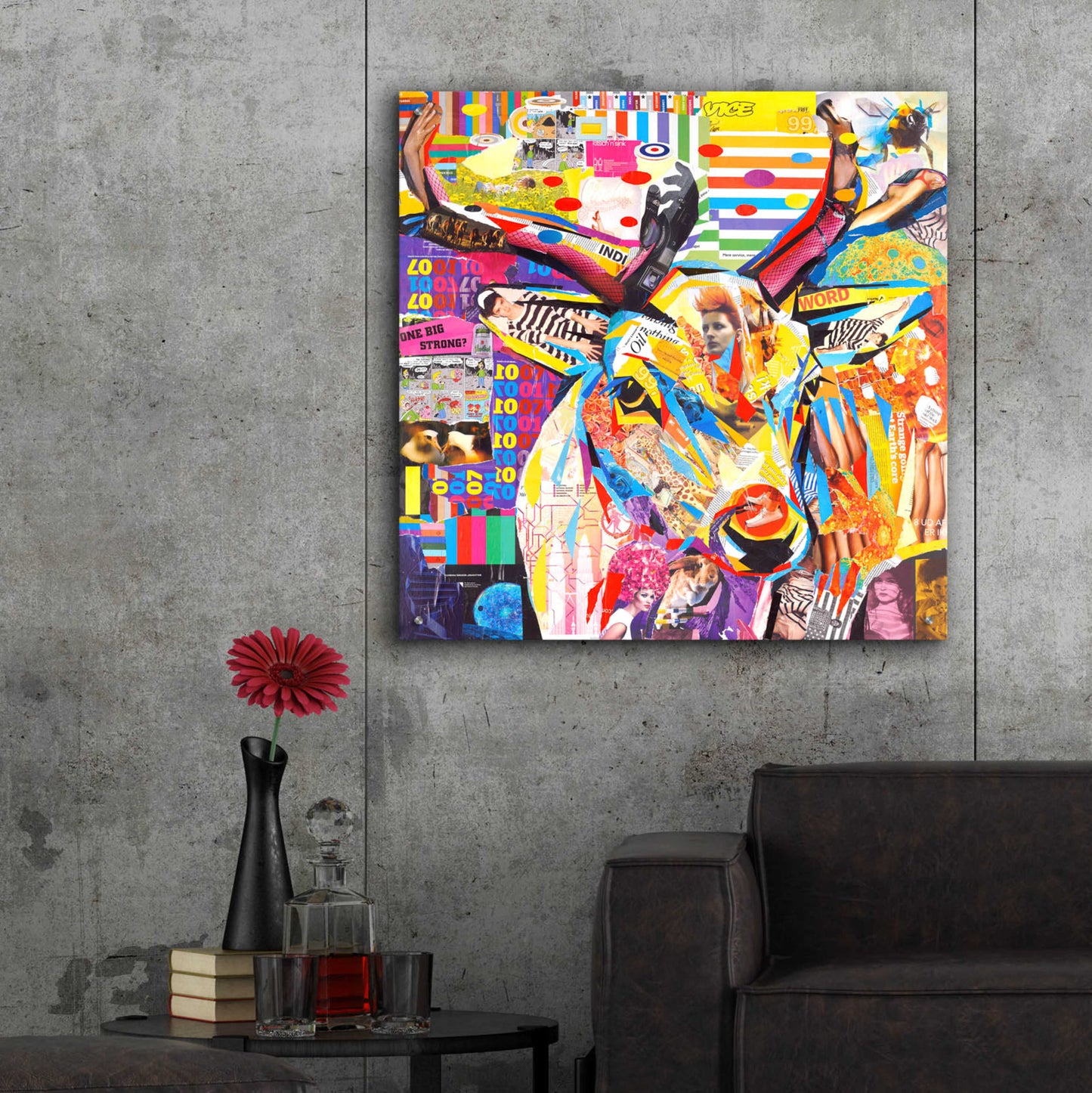 Epic Art 'Funky Deer' by Grey, Acrylic Glass Wall Art,36x36