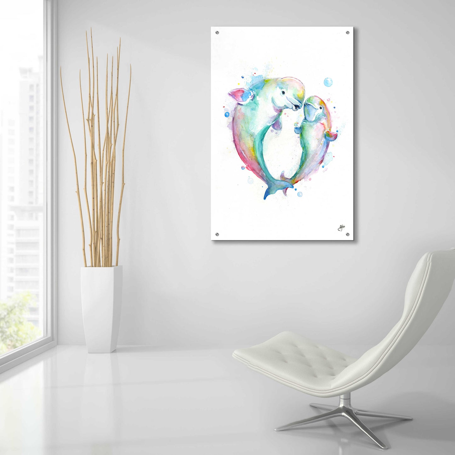 Epic Art 'Bubbly Belugas' by Marc Allante, Acrylic Glass Wall Art,24x36