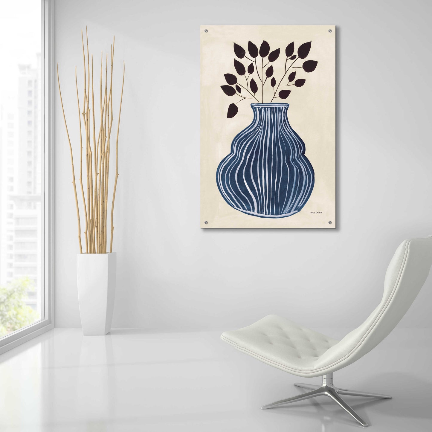 Epic Art 'Lapis Vase' by Megan Galante, Acrylic Glass Wall Art,24x36