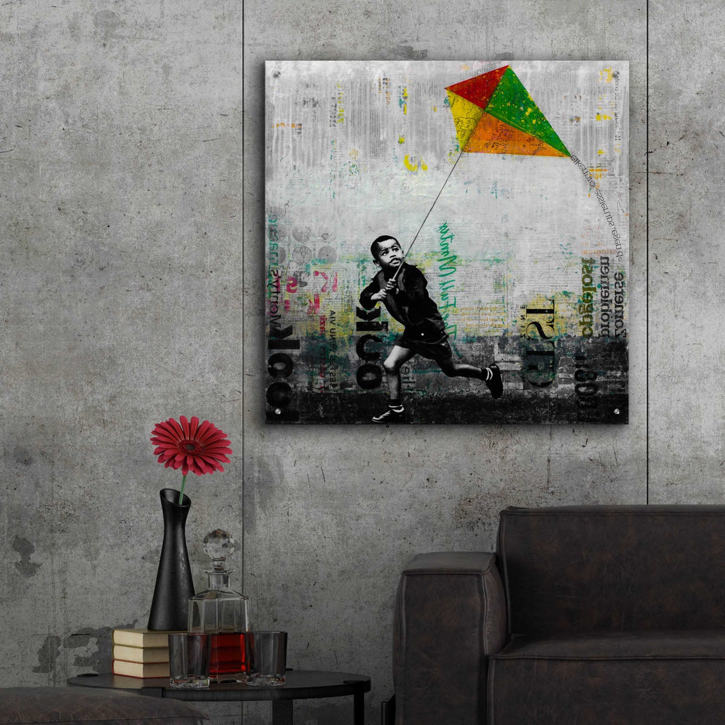 Epic Art 'KID WITH KITE' by DB Waterman,36x36