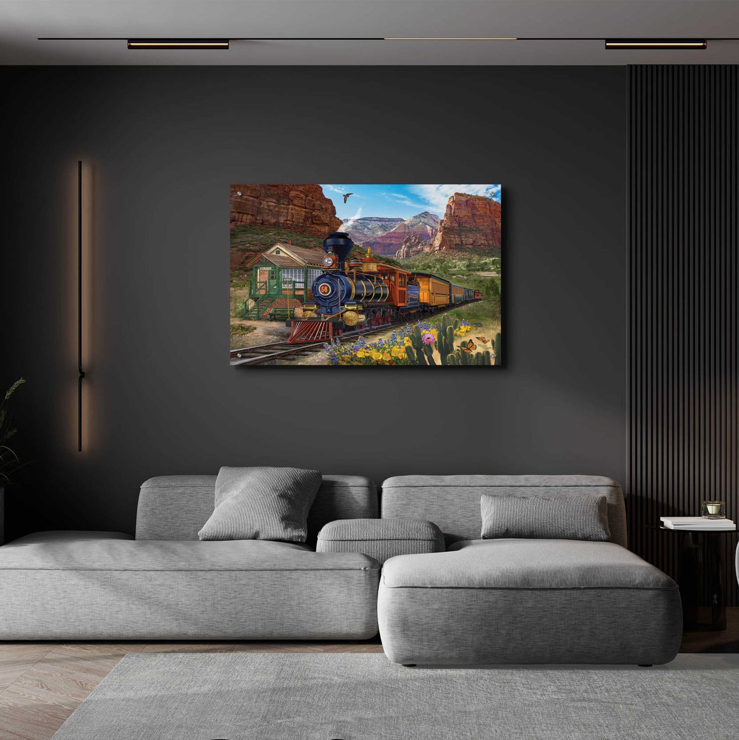 Epic Art 'Canyon Express' by Bigelow Illustrations, Acrylic Glass Wall Art,36x24