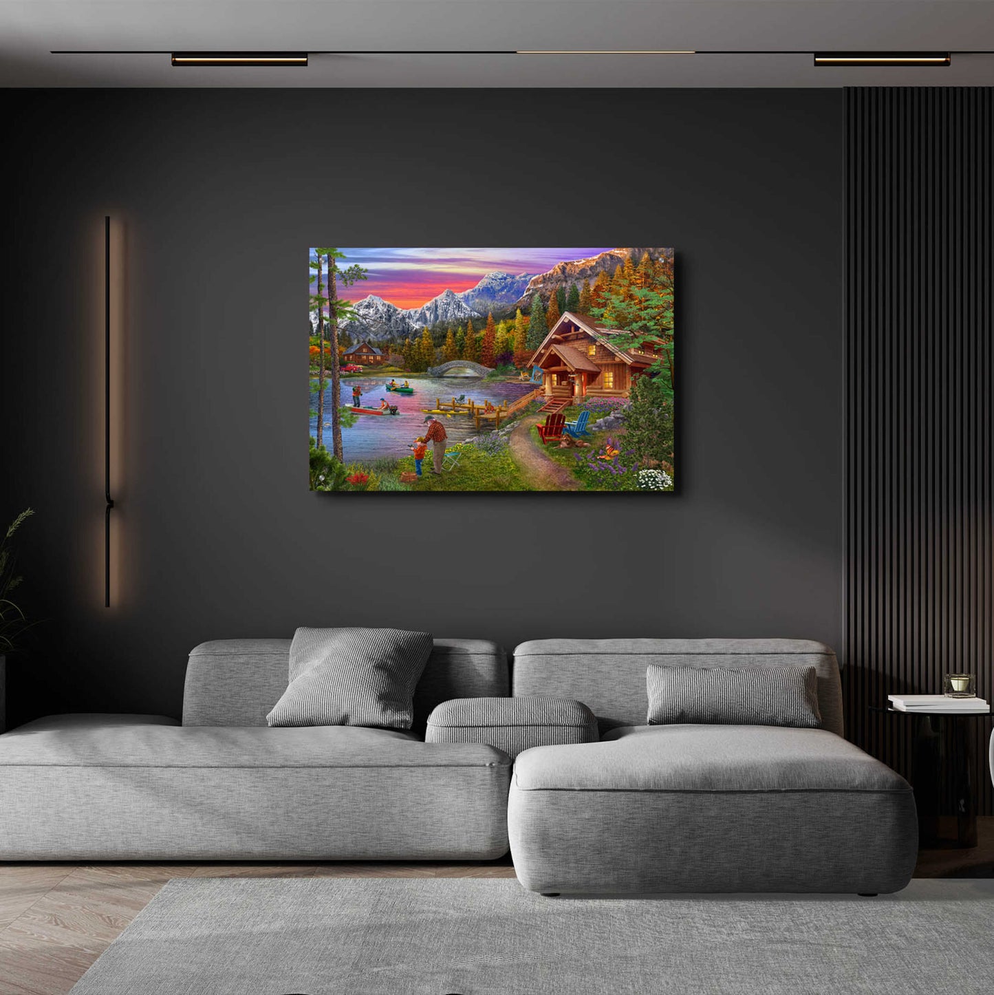 Epic Art 'Stone Bridge Lake' by Bigelow Illustrations, Acrylic Glass Wall Art,36x24