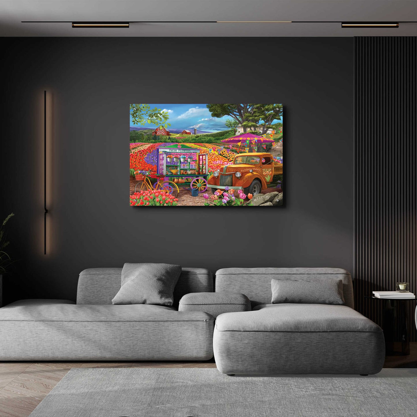 Epic Art 'Roadside Tulips' by Bigelow Illustrations, Acrylic Glass Wall Art,36x24