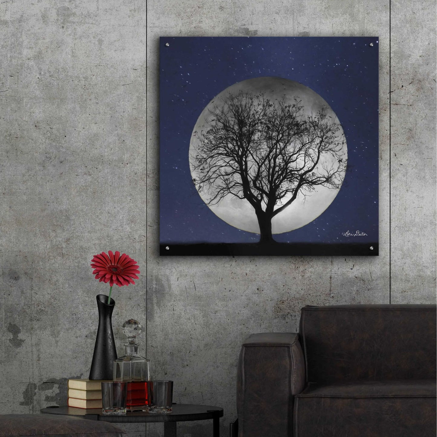 Epic Art 'Full Moon' by Lori Deiter, Acrylic Glass Wall Art,36x36