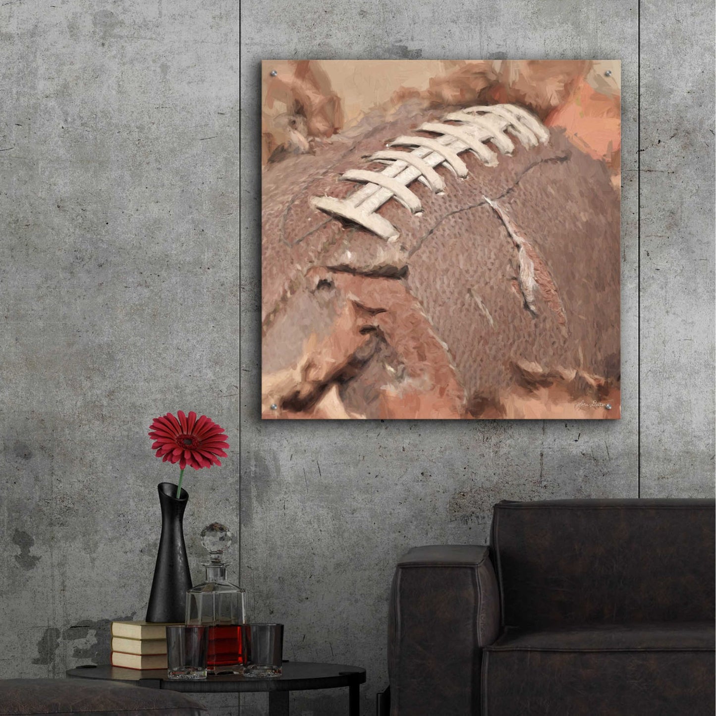 Epic Art 'Football Season' by Lori Deiter, Acrylic Glass Wall Art,36x36