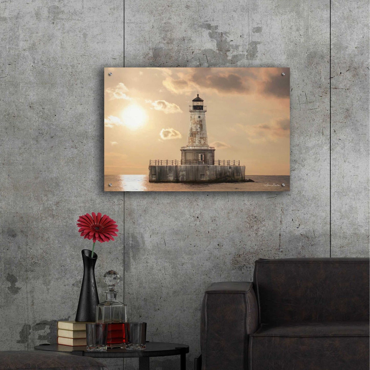 Epic Art 'Charity Shoal Lighthouse' by Lori Deiter, Acrylic Glass Wall Art,36x24