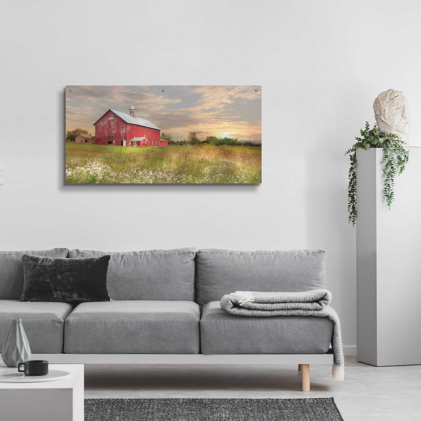 Epic Art 'Vermont Landscape' by Lori Deiter, Acrylic Glass Wall Art,48x24