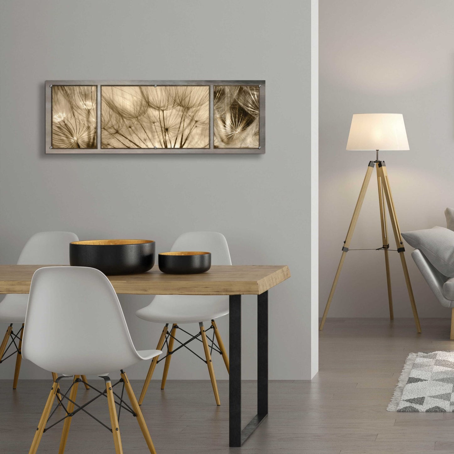 Epic Art 'Goatsbeard Trio' by Lori Deiter, Acrylic Glass Wall Art,48x16