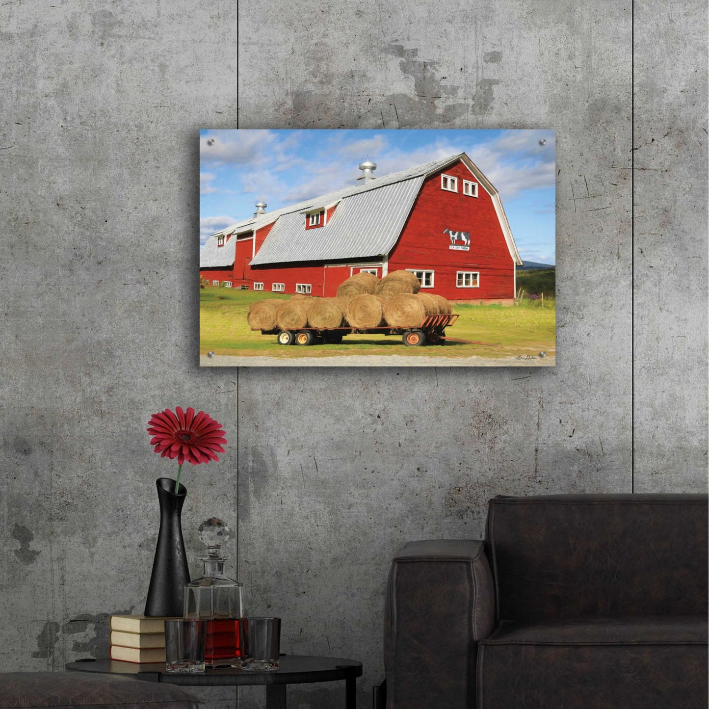 Epic Art 'Vermont Dairy Farm' by Lori Deiter, Acrylic Glass Wall Art,36x24