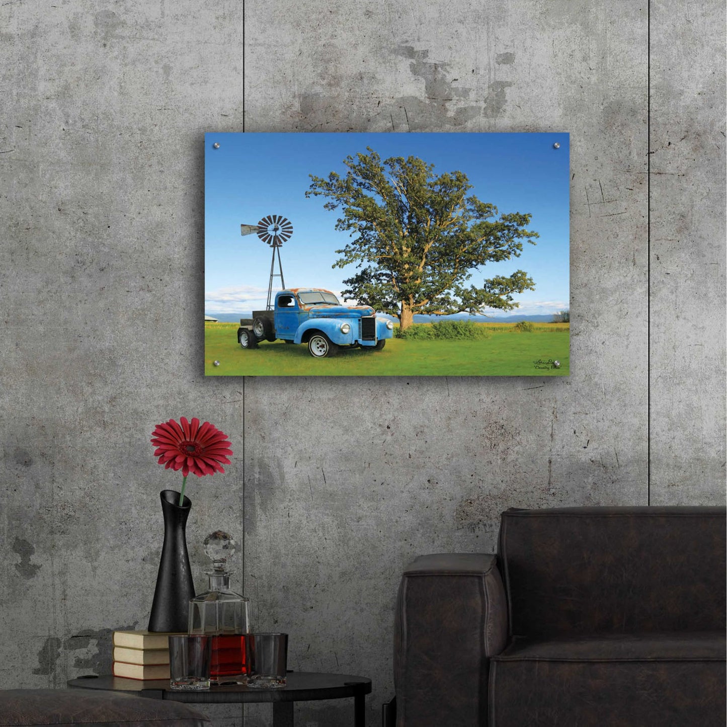 Epic Art 'Country Blue' by Lori Deiter, Acrylic Glass Wall Art,36x24