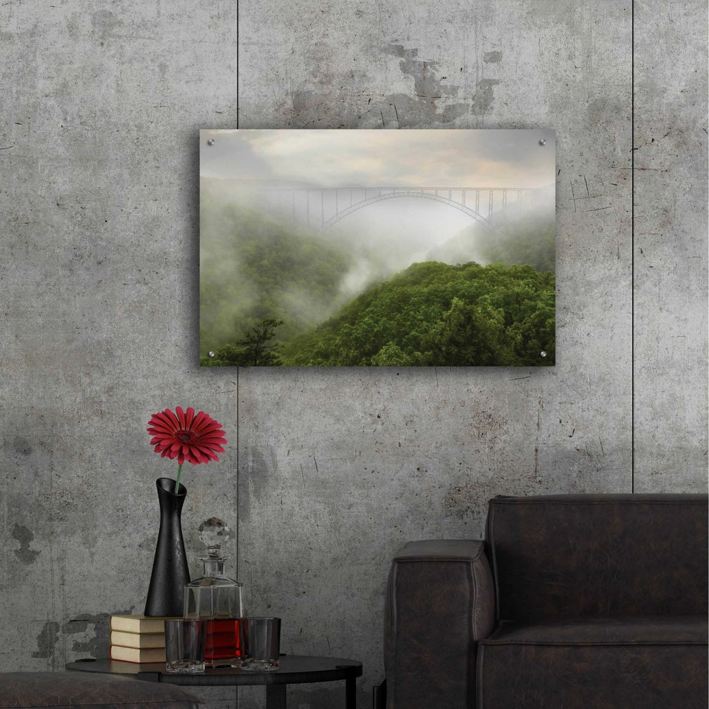 Epic Art 'New River Gorge Bridge' by Lori Deiter, Acrylic Glass Wall Art,36x24