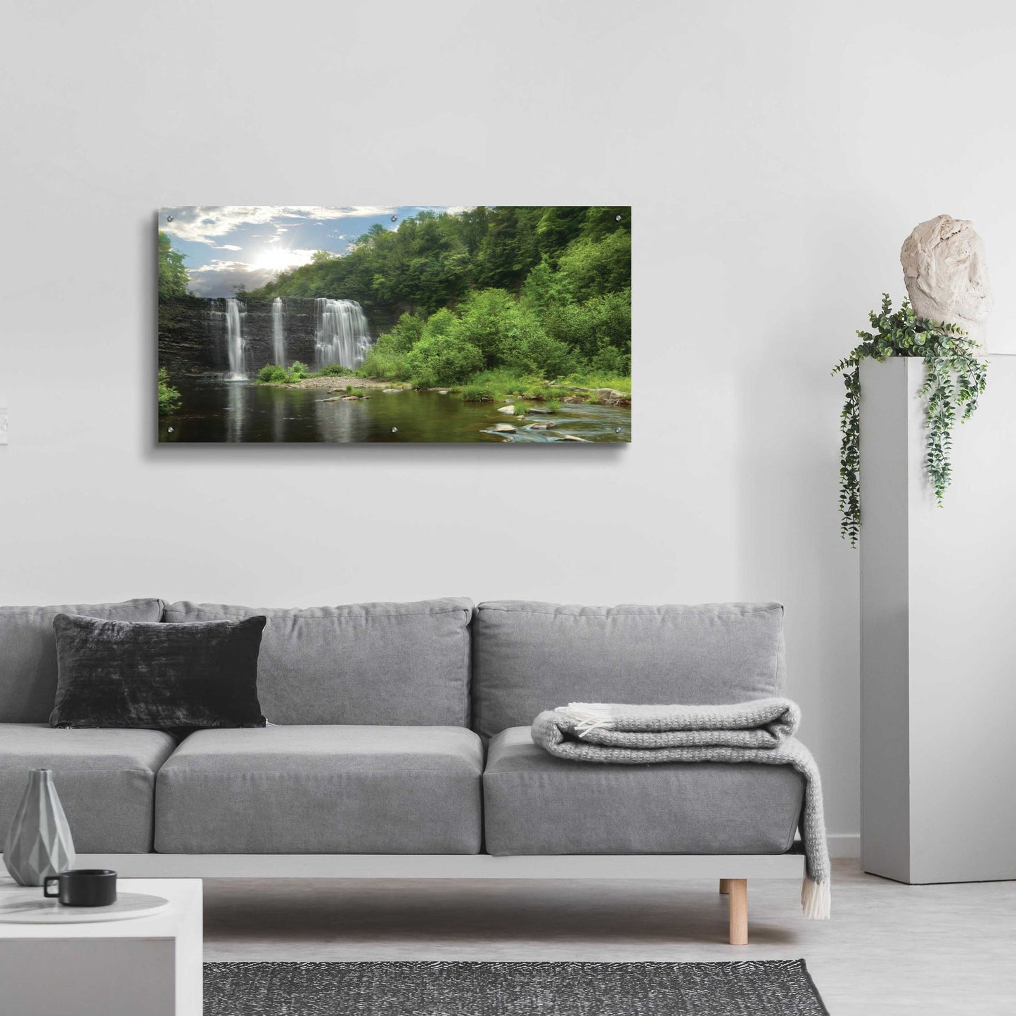 Epic Art 'Salmon River Falls' by Lori Deiter, Acrylic Glass Wall Art,48x24