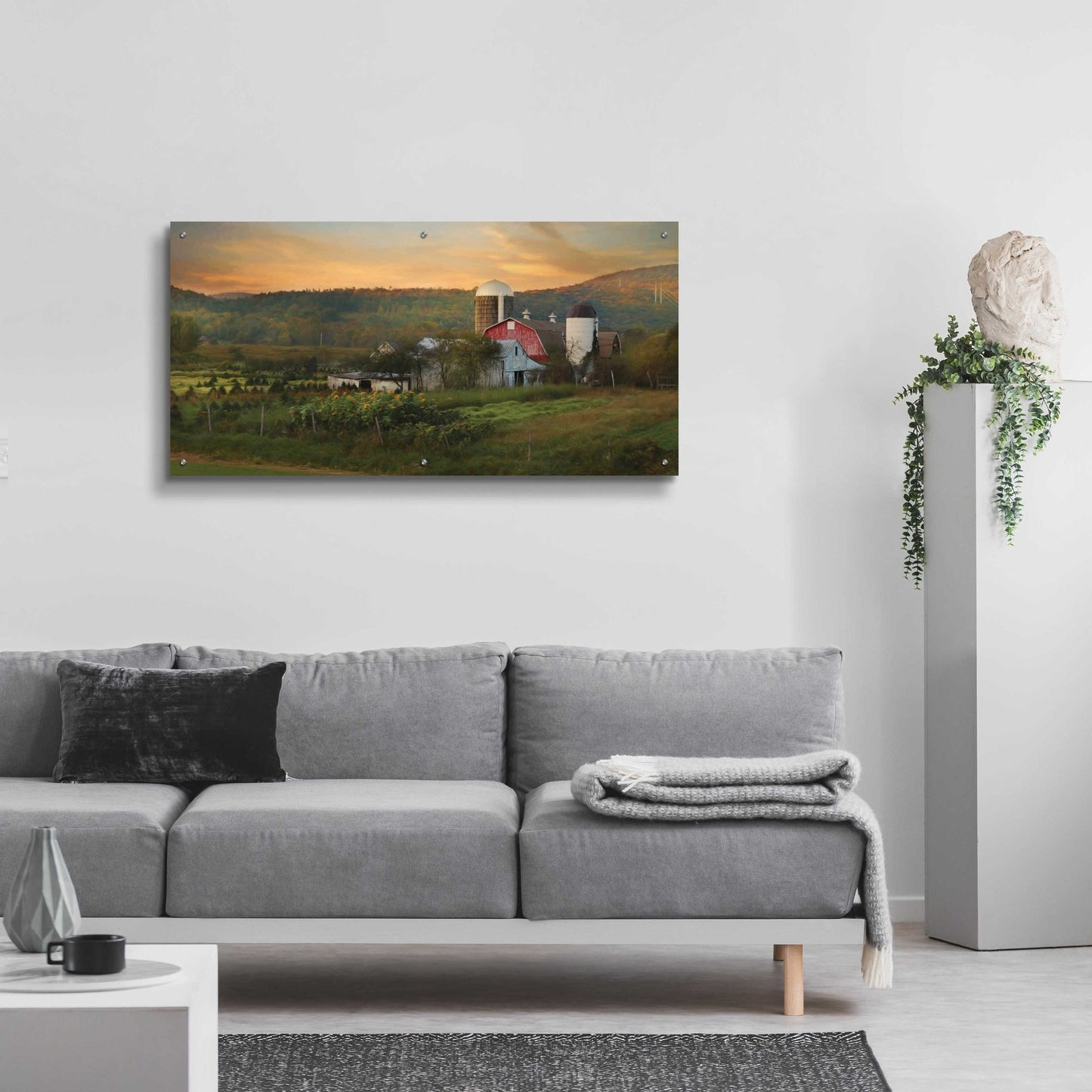 Epic Art 'New York Country Sunset' by Lori Deiter, Acrylic Glass Wall Art,48x24
