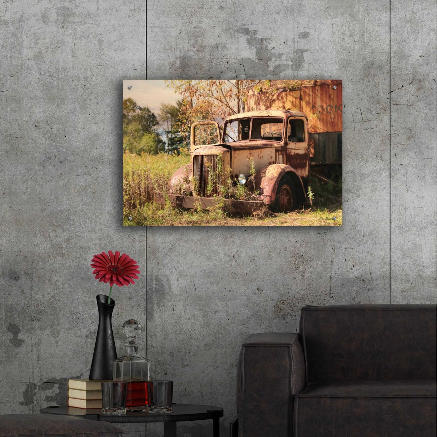 Epic Art 'Old Yellow Truck' by Lori Deiter, Acrylic Glass Wall Art,36x24