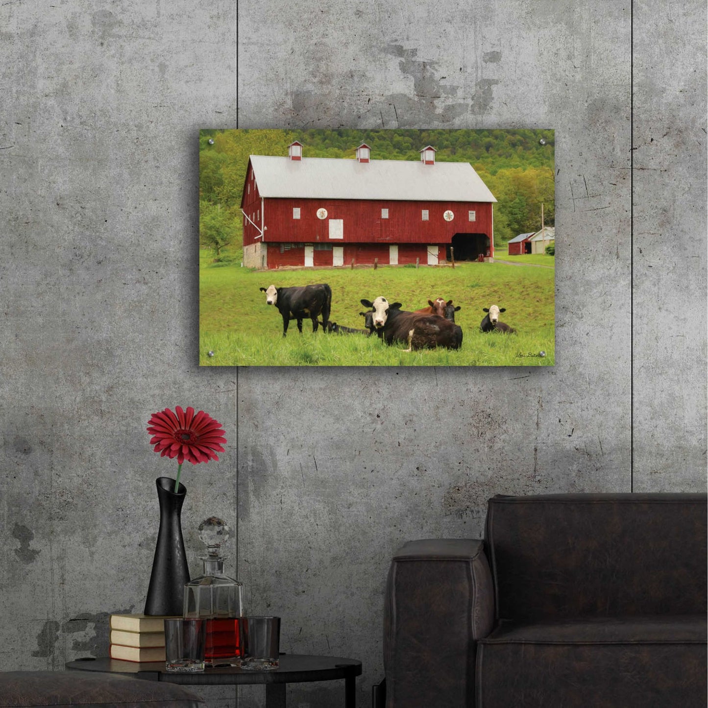 Epic Art 'Red Barn' by Lori Deiter, Acrylic Glass Wall Art,36x24