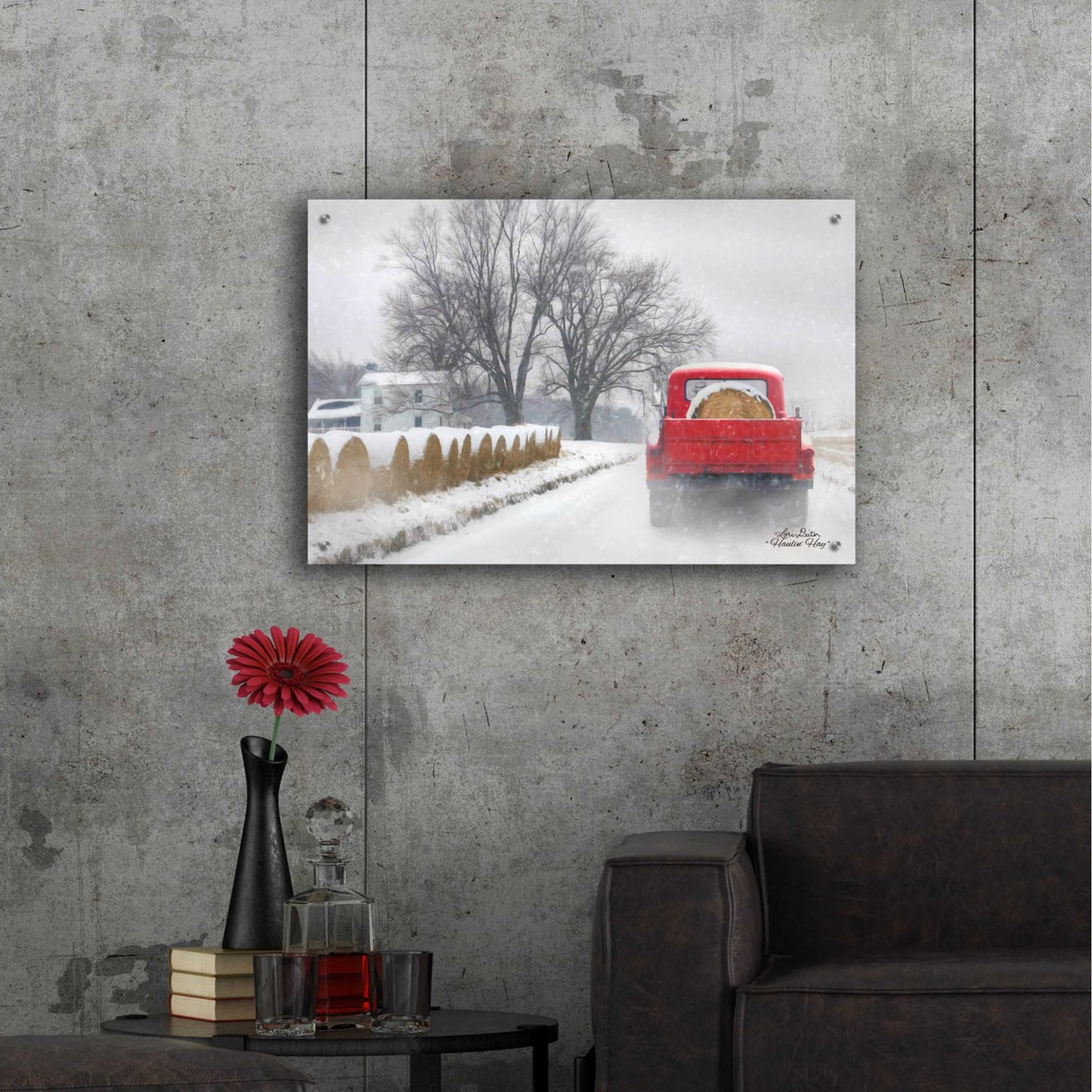 Epic Art 'Haulin' Hay' by Lori Deiter, Acrylic Glass Wall Art,36x24