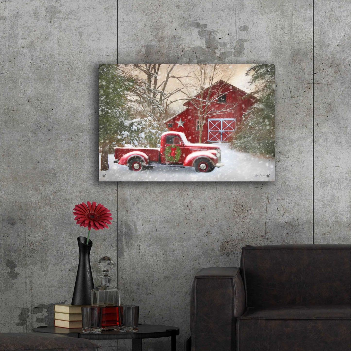 Epic Art 'Secluded Barn with Truck' by Lori Deiter, Acrylic Glass Wall Art,36x24
