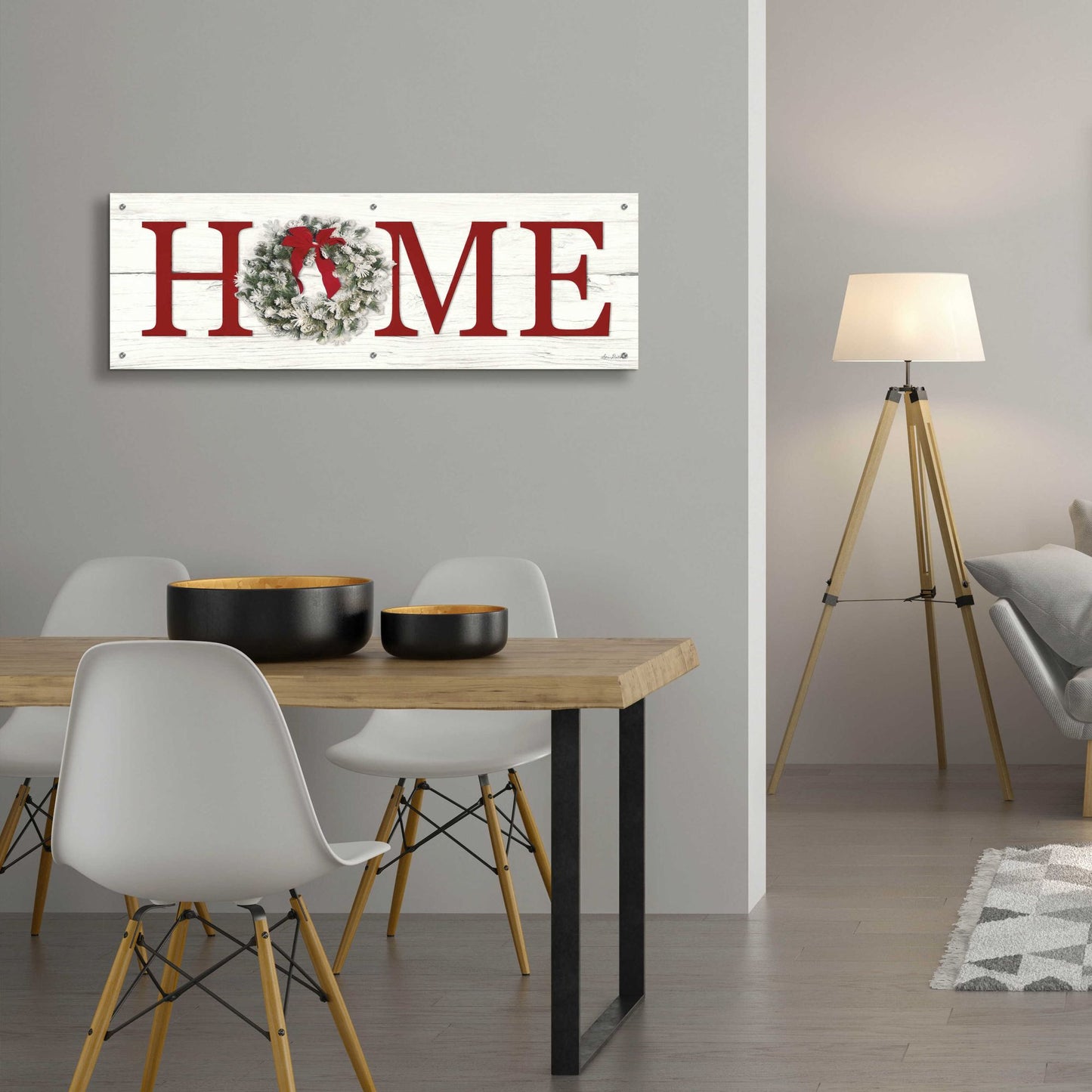 Epic Art 'Christmas Home' by Lori Deiter Acrylic Glass Wall Art,48x16