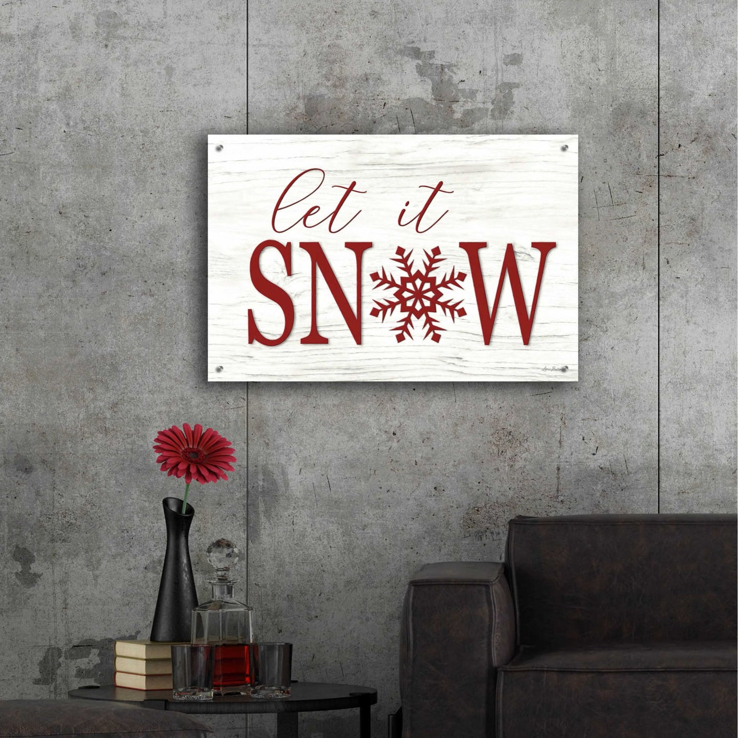 Epic Art 'Let It Snow 2' by Lori Deiter Acrylic Glass Wall Art,36x24