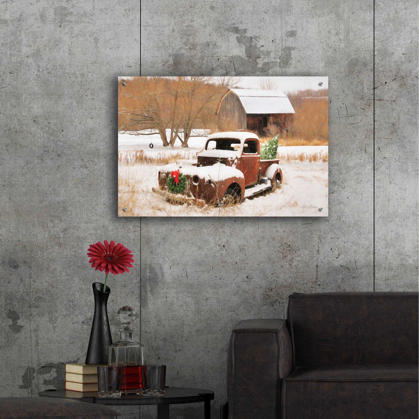 Epic Art 'Christmas Lawn Ornament' by Lori Deiter Acrylic Glass Wall Art,36x24