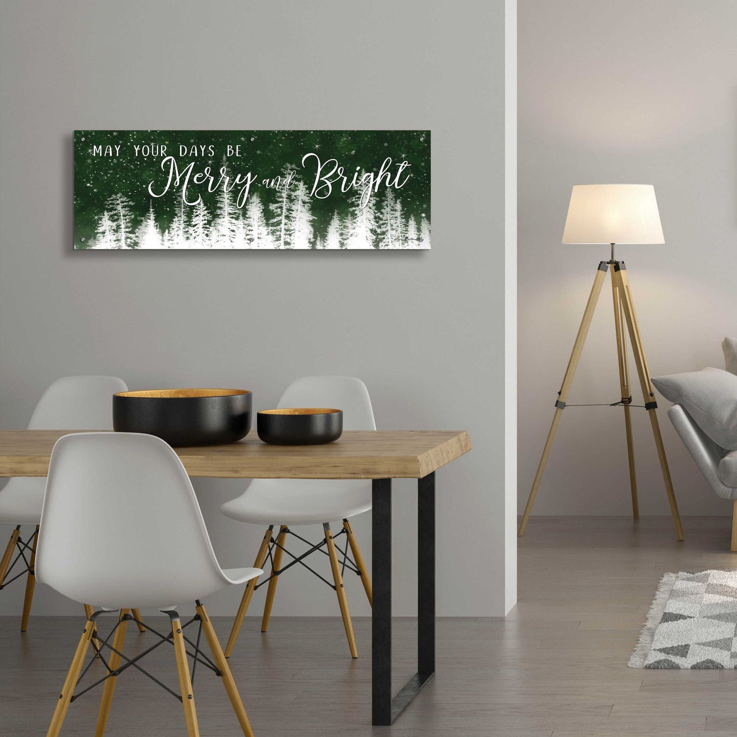 Epic Art 'Merry and Bright' by Lori Deiter Acrylic Glass Wall Art,48x16