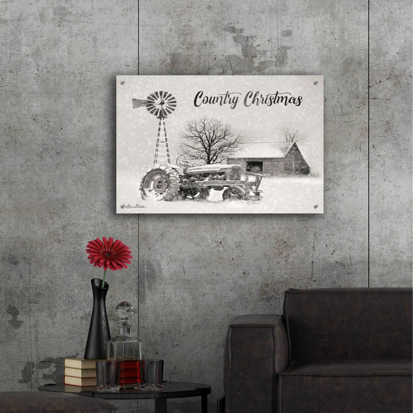 Epic Art 'Country Christmas' by Lori Deiter Acrylic Glass Wall Art,36x24