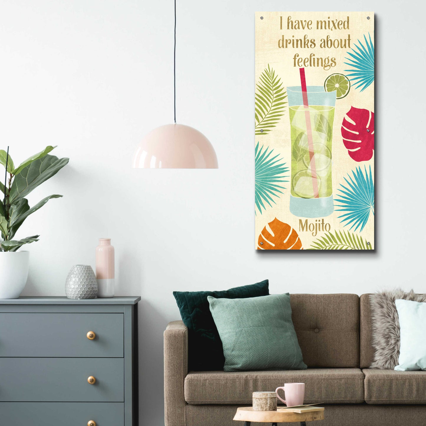 Epic Art 'Exotic Breeze XVI' by Veronique Charron, Acrylic Glass Wall Art,24x48