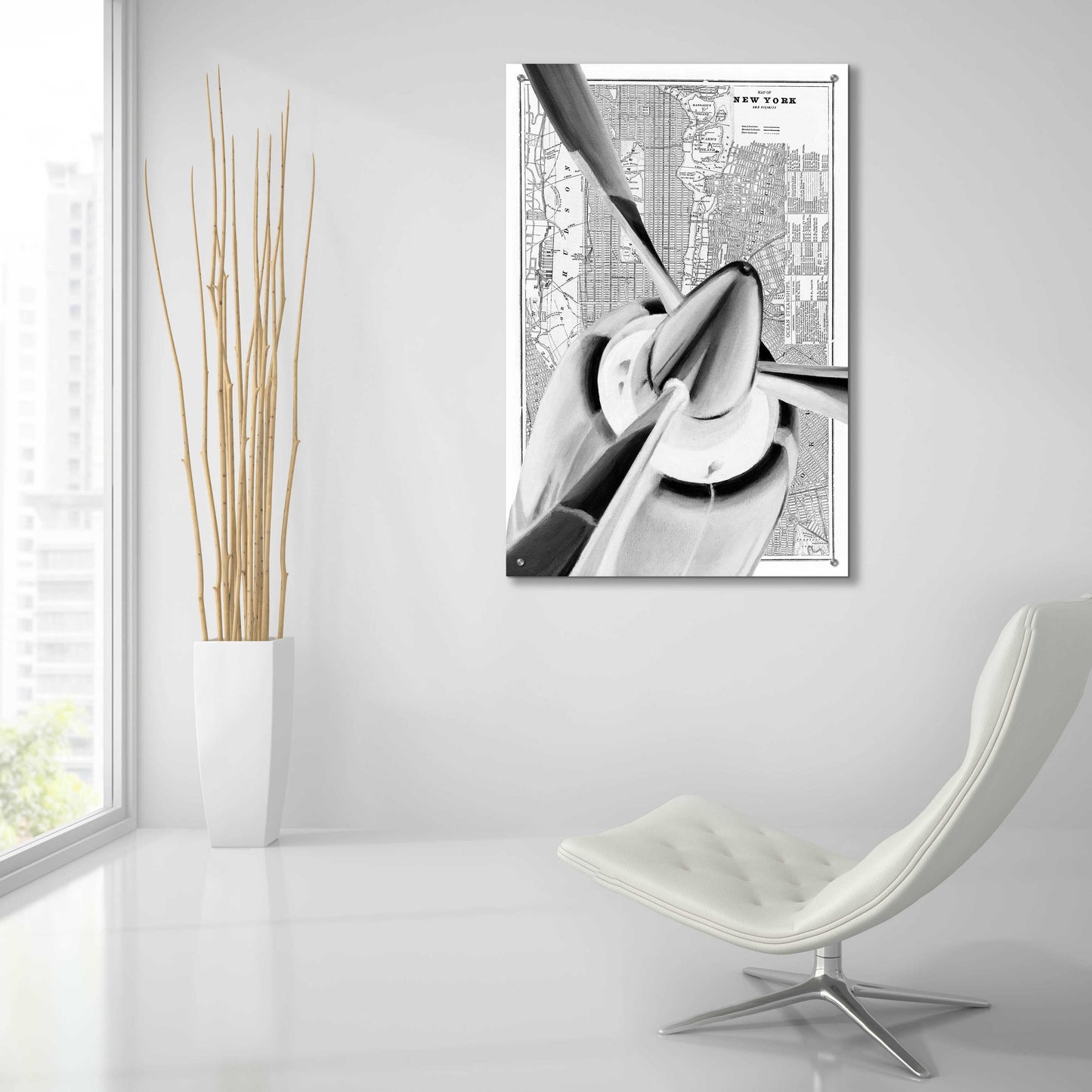 Epic Art 'Inverted Vintage Plane I' by Ethan Harper, Acrylic Glass Wall Art,24x36