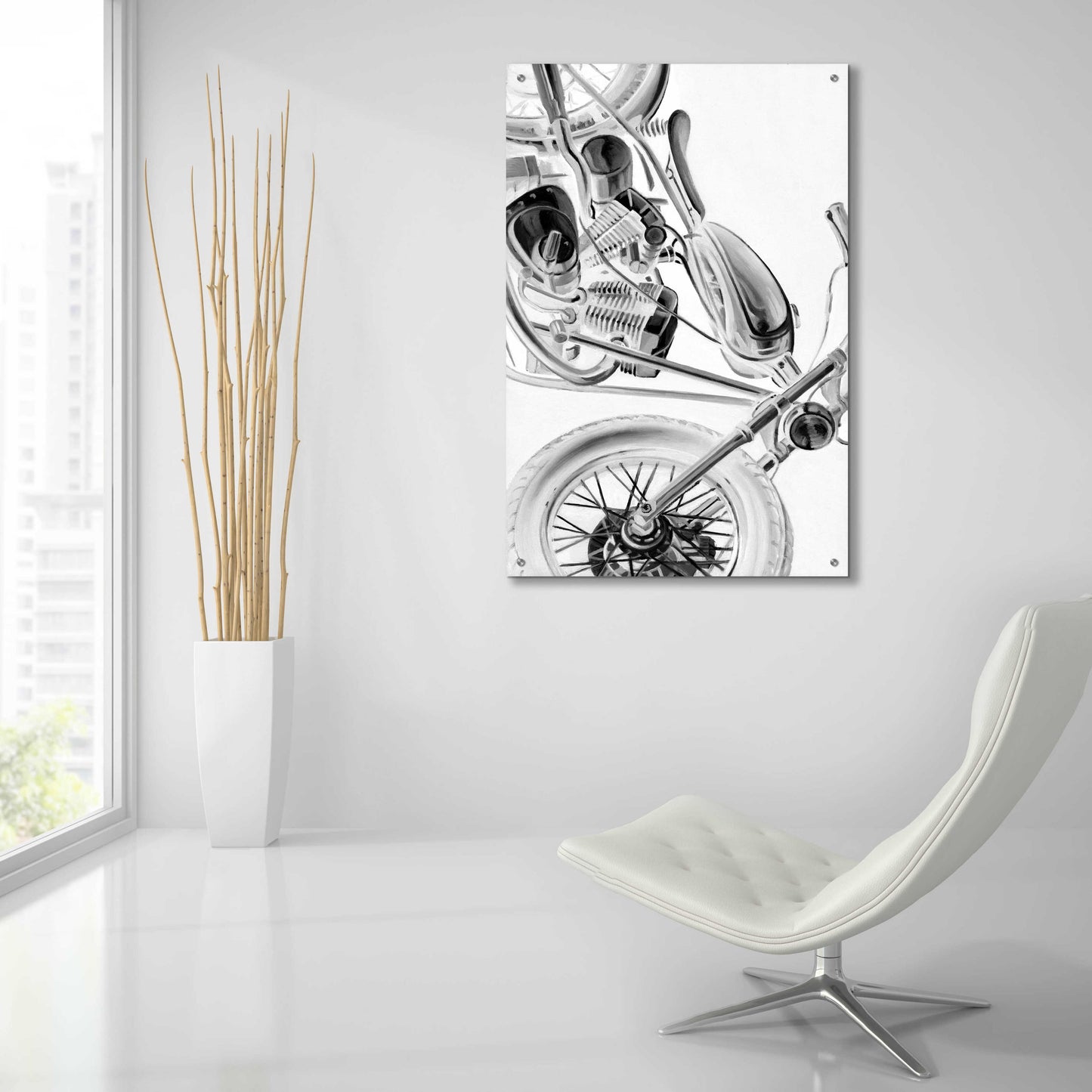 Epic Art 'Inverted Vintage Motorcycle I' by Ethan Harper, Acrylic Glass Wall Art,24x36