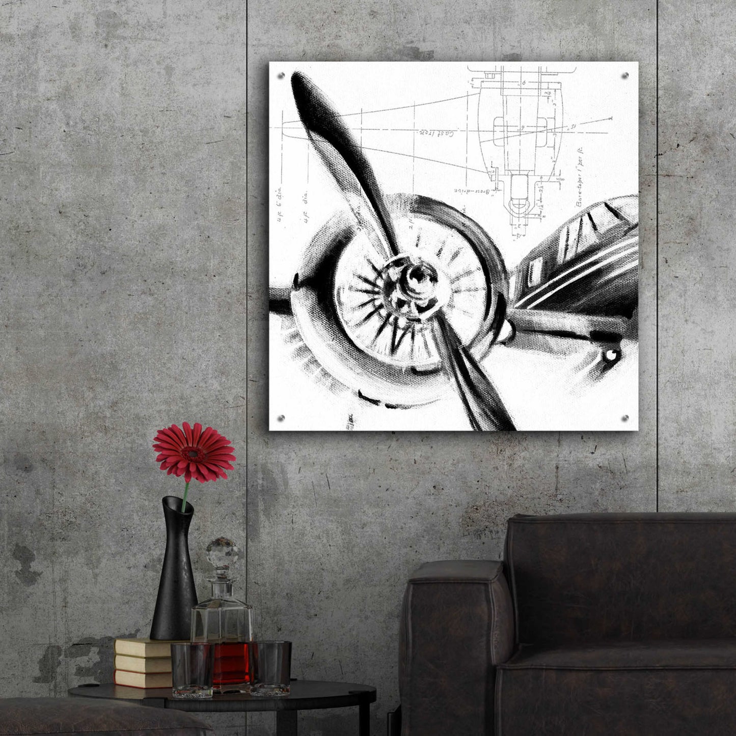 Epic Art 'Inverted Aerial Navigation I' by Ethan Harper, Acrylic Glass Wall Art,36x36