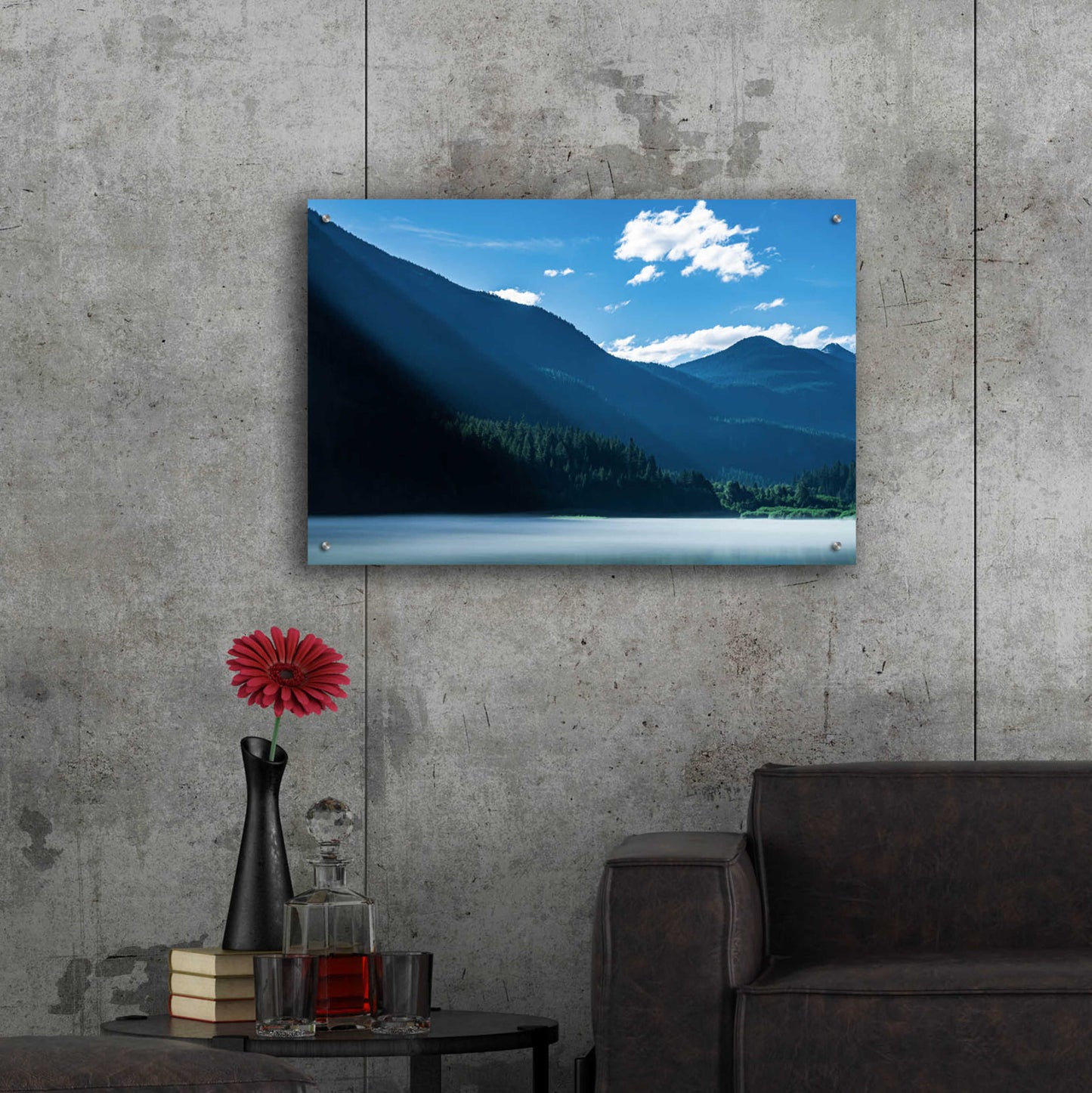 Epic Art 'Morning Rays Streak Across The Mountainside' by Don Schwartz, Acrylic Glass Wall Art,36x24