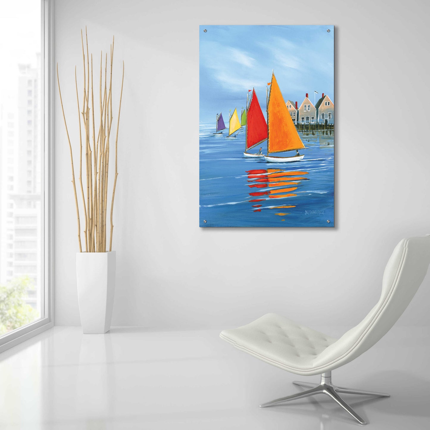 Epic Art 'Mariner’s Landing' by Sally Caldwell Fisher, Acrylic Glass Wall Art,24x36