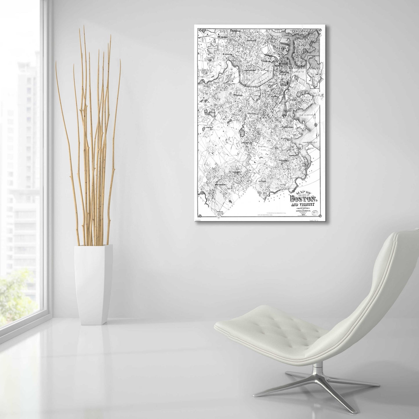 Epic Art 'Map of Boston 1907' by Portfolio, Acrylic Glass Wall Art,24x36