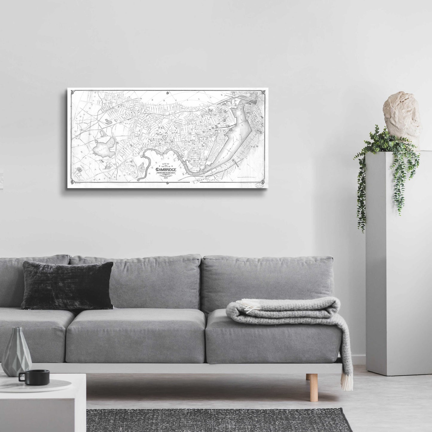 Epic Art 'Map of Cambridge 1894' by Portfolio, Acrylic Glass Wall Art,48x24